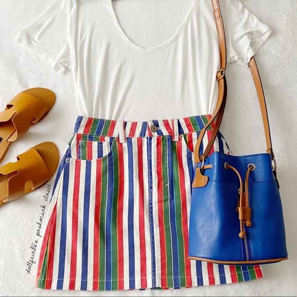 Forever 21 Dresses & Skirts - Vintage Stripe Jean Skirt